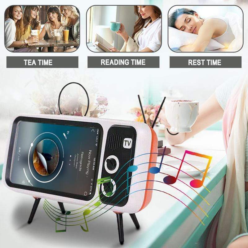 RETRO TV BLUETOOTH SPEAKER MOBILE PHONE HOLDER-BUY TWO FREE SHIPPING WORLDWIDE